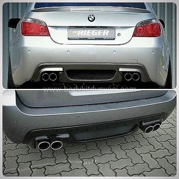 Rear Bumper Diffuser for BMW E60 M5 Gloss Black (2003-2010)