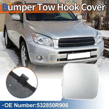 Front Bumper Tow Hook Cover for Toyota Rav4 (2009-2011) Silver Tone