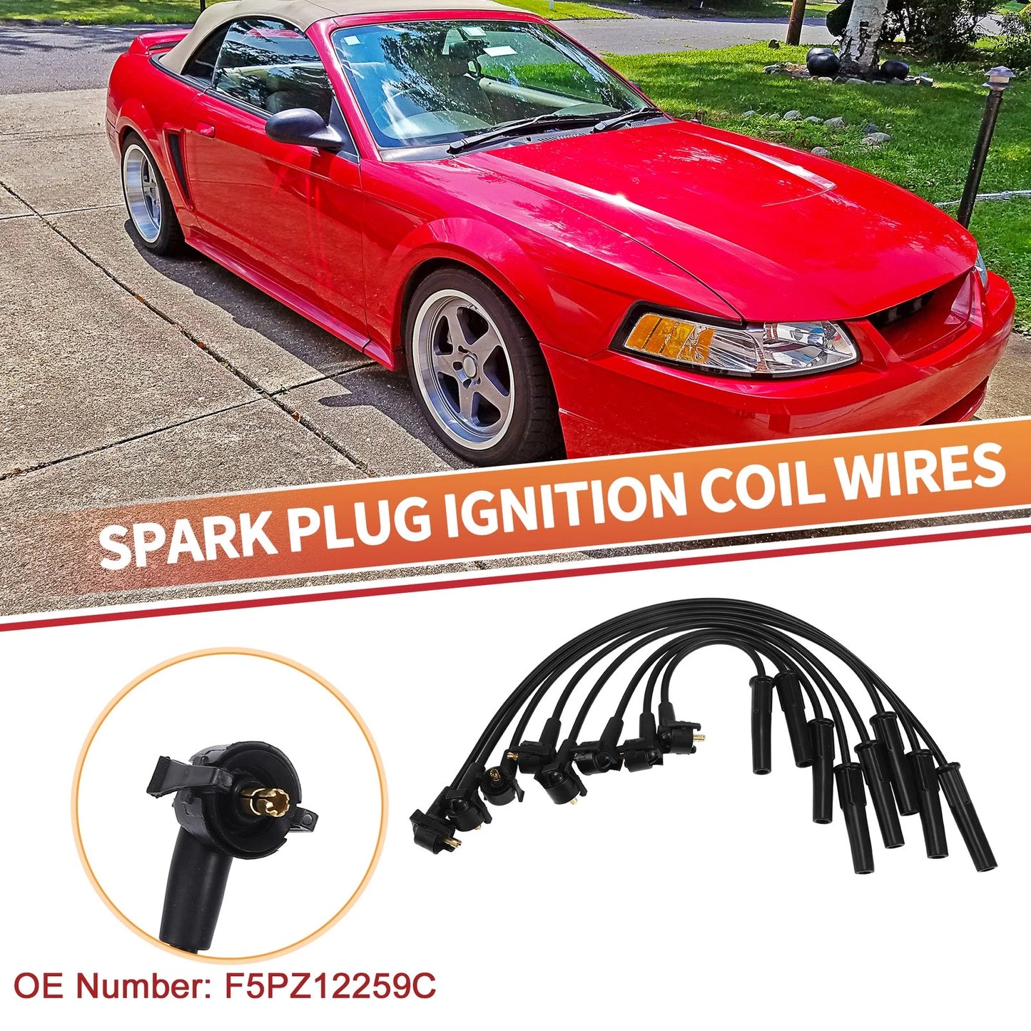 8 x Spark Plug Wire Ignition Coil Cables for Ford Mustang
