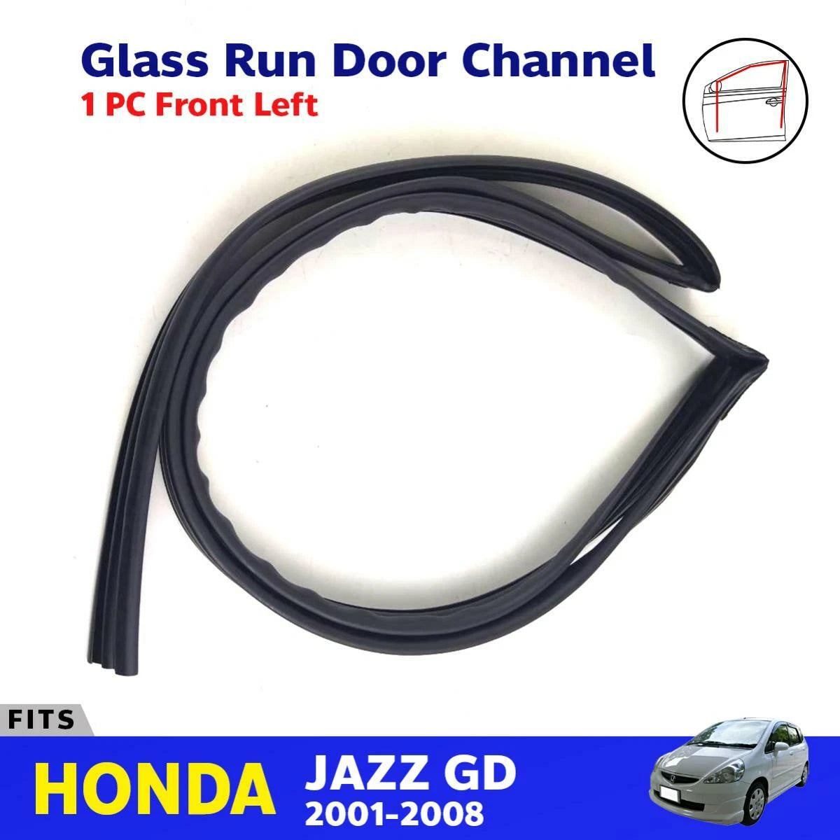 Glass Run Door Channel Front LH Fits Honda FIT Jazz GD1 GD2 GD3 GD4 GD5 2001-08
