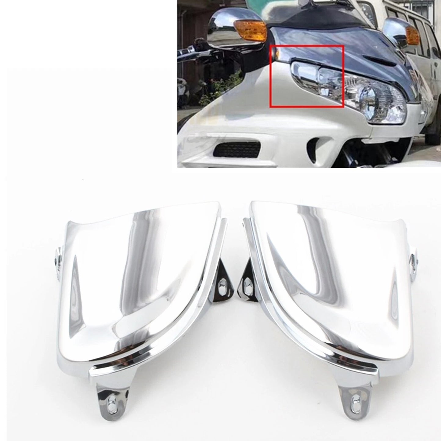 Chrome Headlight Cover Trims for Honda Goldwing GL1800 (2001-2011)