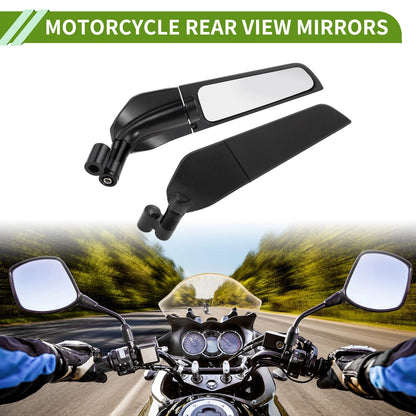 Rear View Mirror M8/M10 Motorcycle Polygonal Shape Black Aluminum Alloy