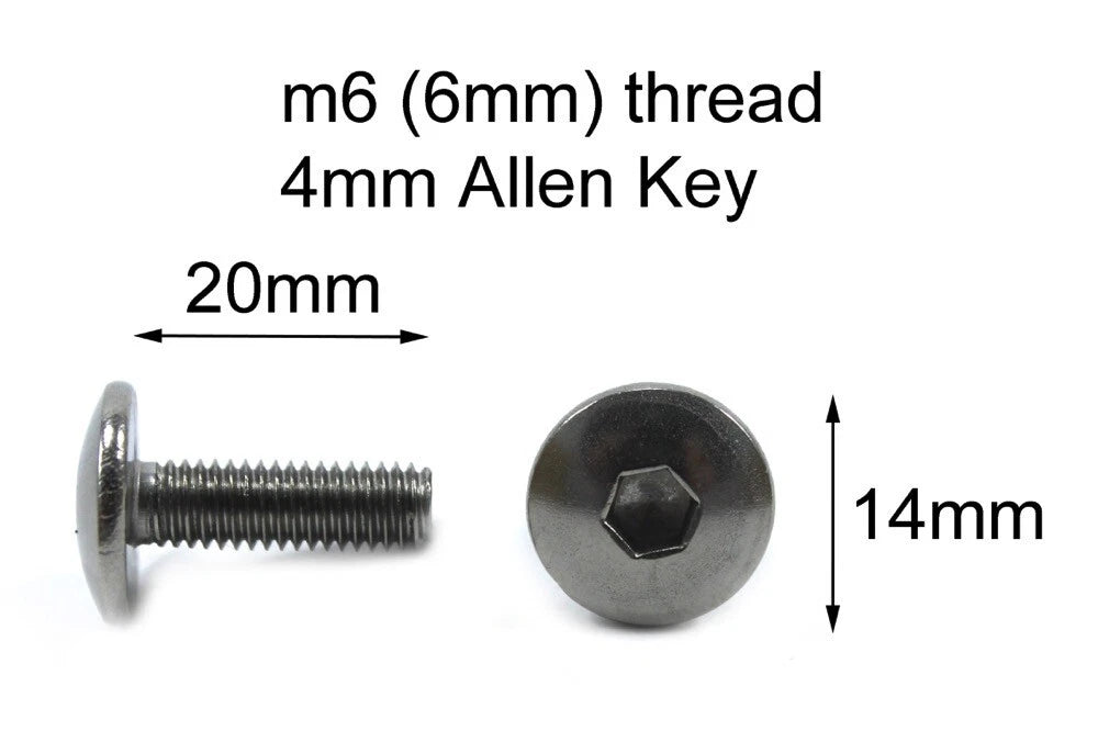 10x Bolts m6 x 20mm Stainless Pan Mushroom Button Head for Kawasaki Ninja