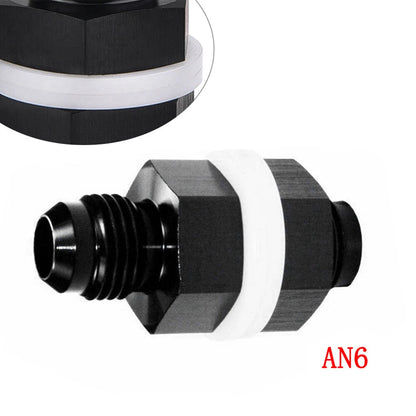 Black Aluminum AN6 Flare Fuel Cell Bulkhead Fitting for Car