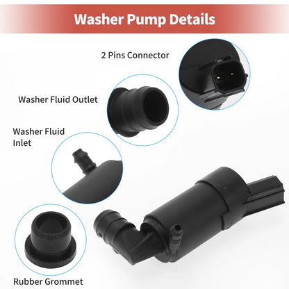 Windshield Washer Pump w/ Grommet for Ford (2017-2023)
