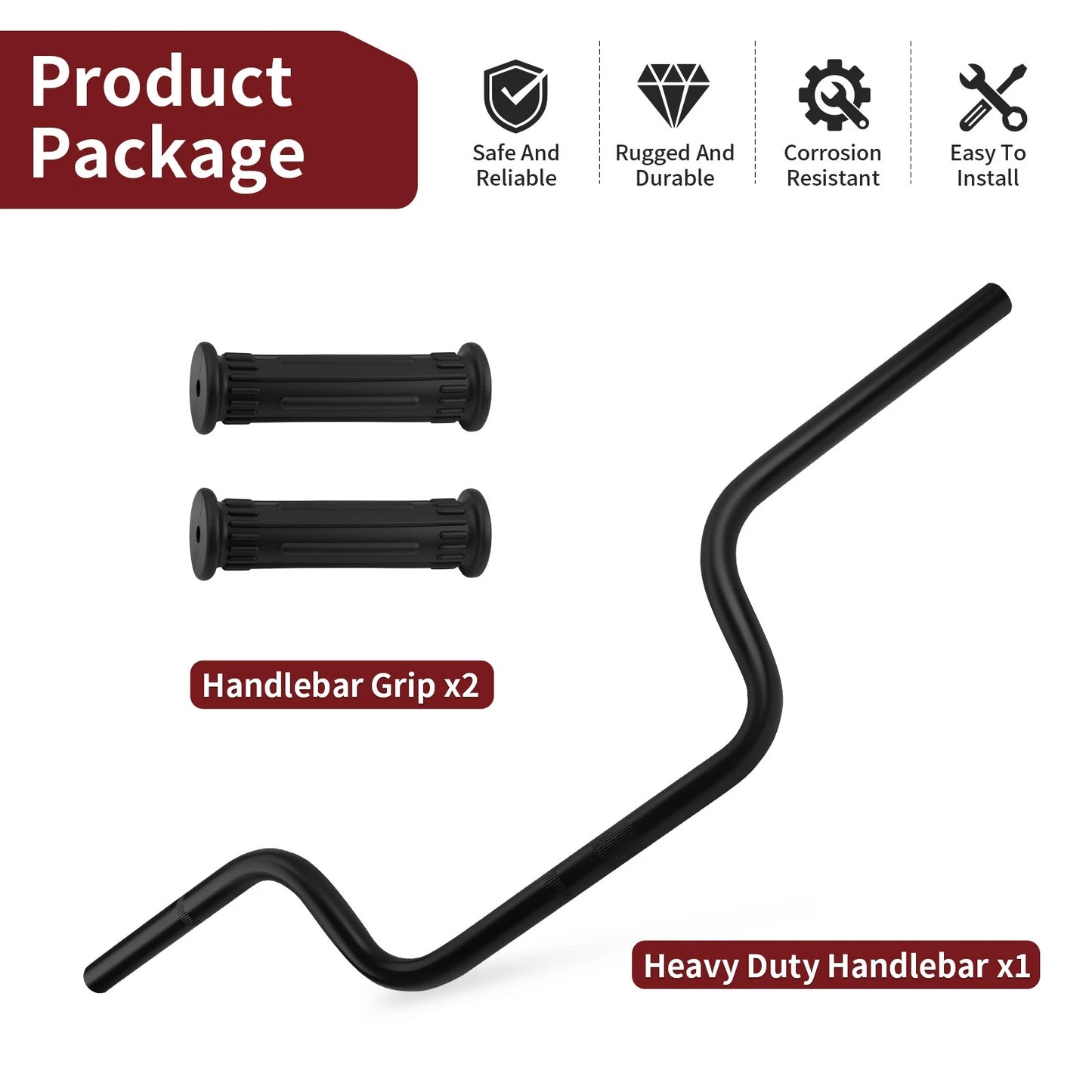 Heavy Duty Handlebar & Grips for Polaris Sportsman 700 (2002-2005)