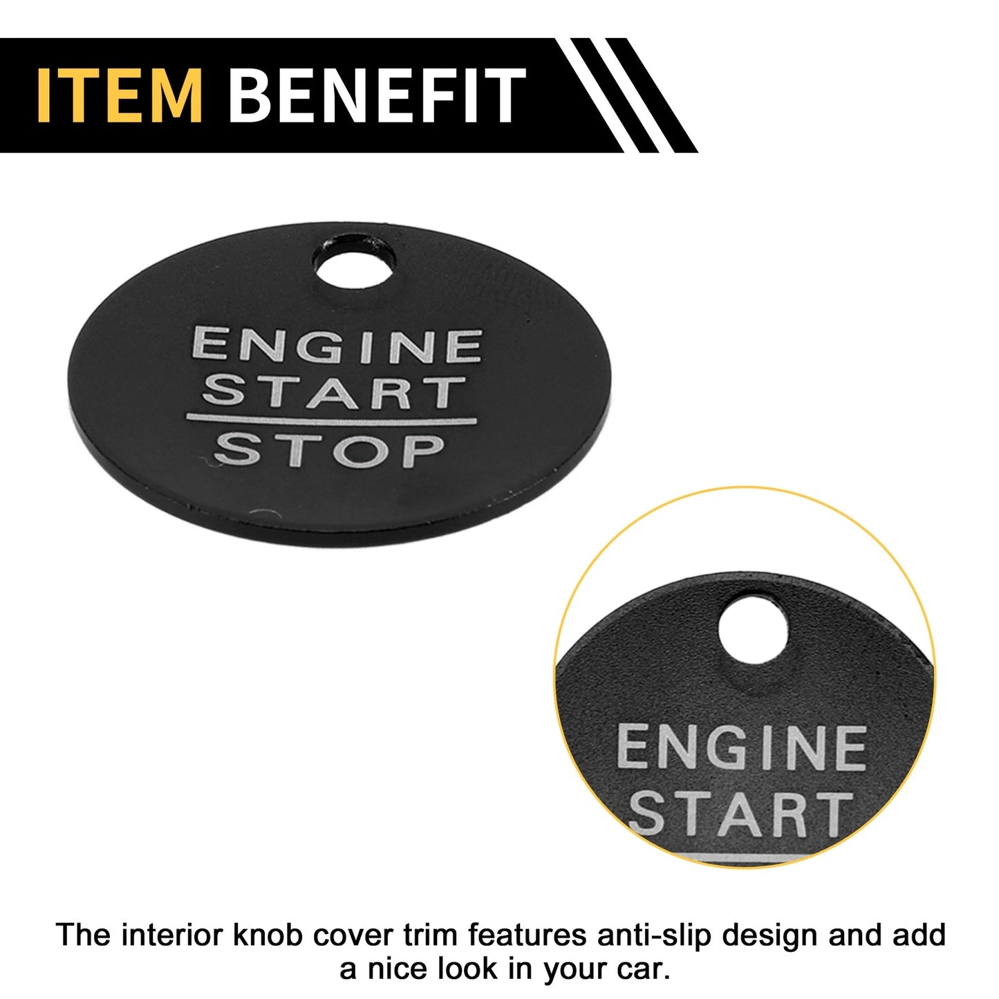 Engine Start Stop Button Switch Knob Cover for Ford F-150 (2016-2021) Black