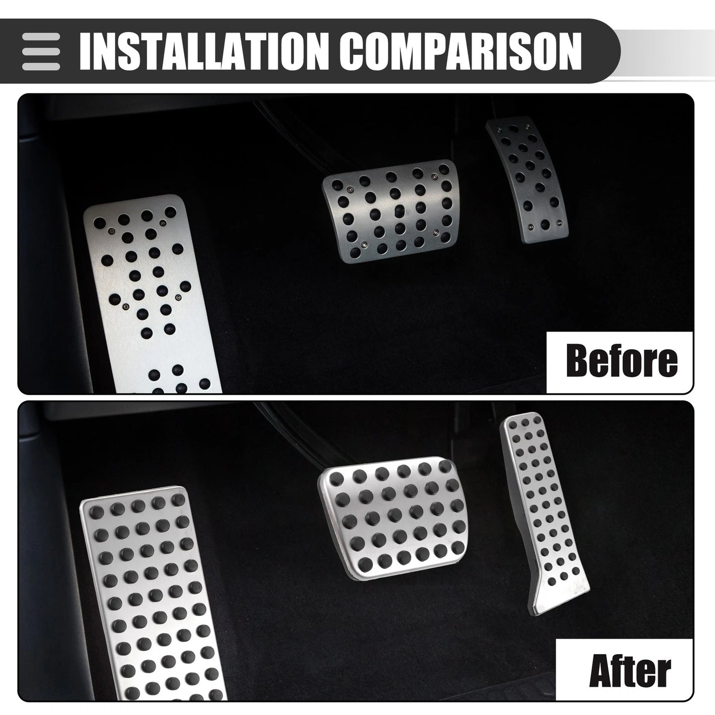 Gas Accelerator Brake Foot Rest Pedal Pad Covers for Mazda CX-3 (2016-2019)