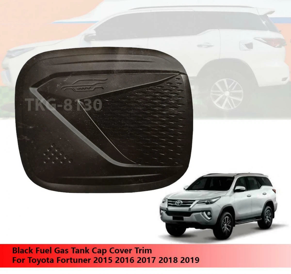 Black Gas Tank Fuel Cap Cover for Toyota Fortuner (2015-2019)