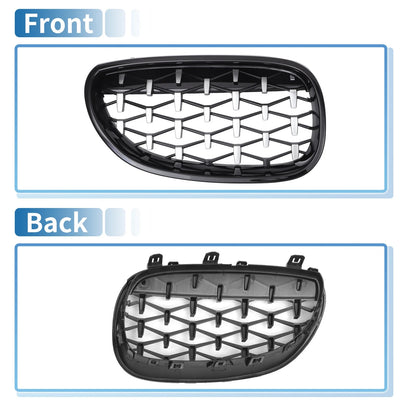 1 x Front Hood Bumper Grille Grill Diamond Star for BMW 5 Series (2004 - 2009)
