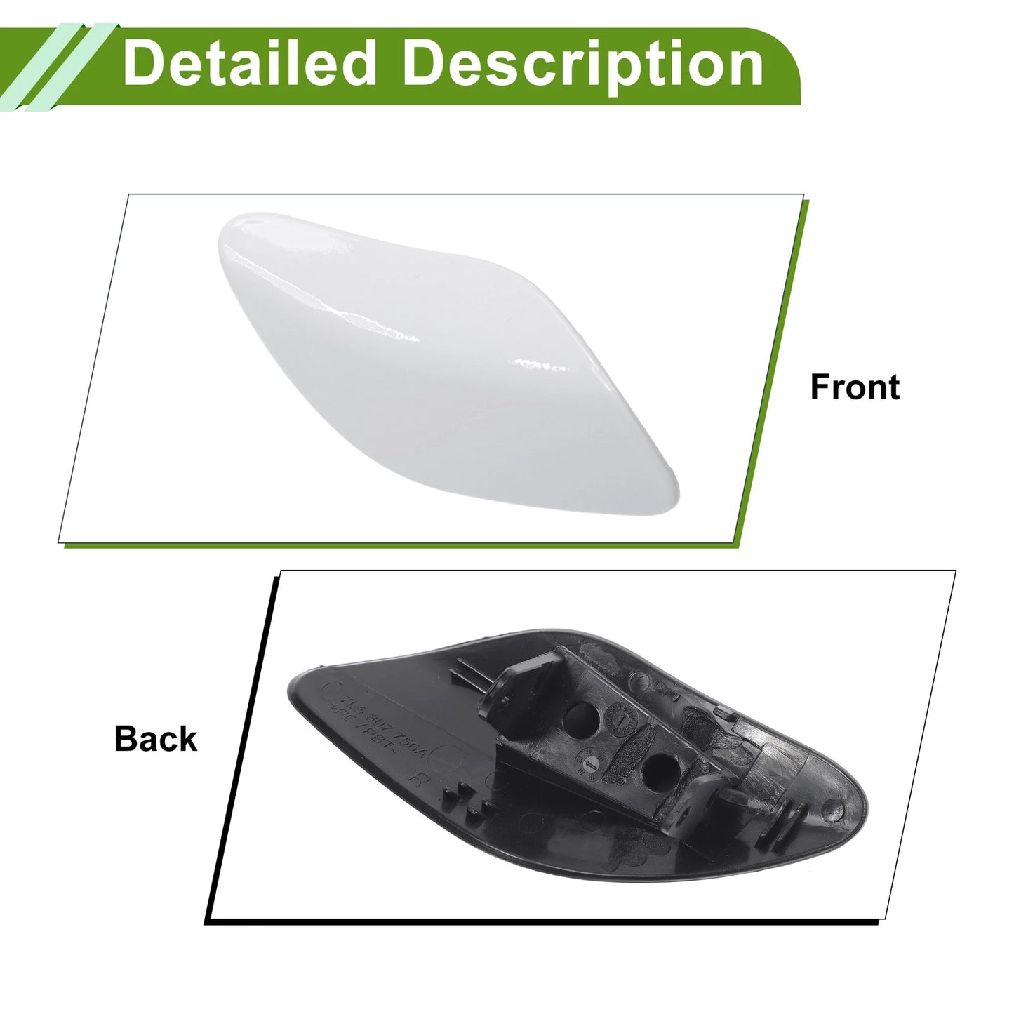 Washer Nozzle Cover for Porsche Cayenne Turbo GTS (2011-2018) - White
