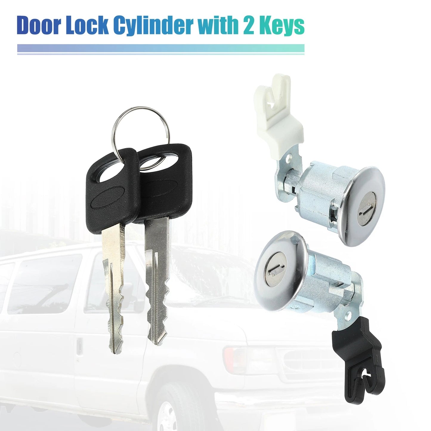 Door Lock Cylinder Set with Key for Ford E150 (1992-2014)