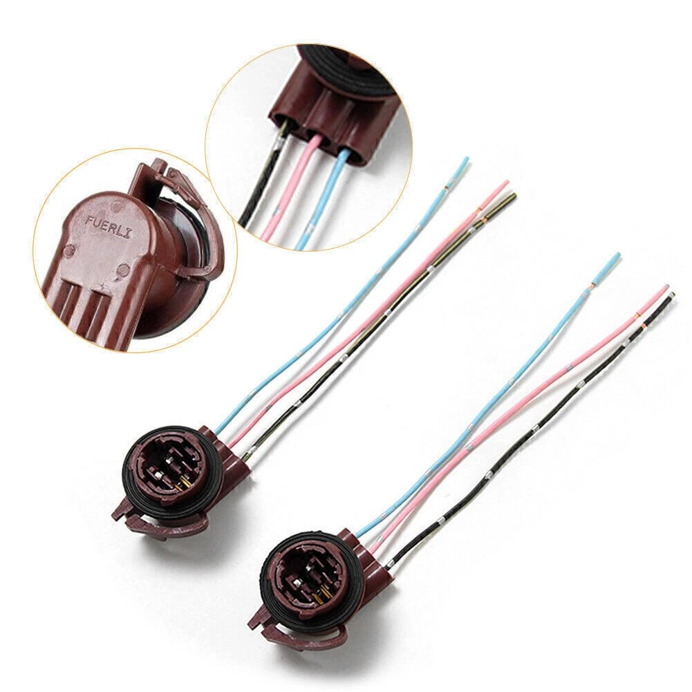 2 x 3157 4157 Bulb Socket for Brake Turn Signal Light Harness for Make & Model