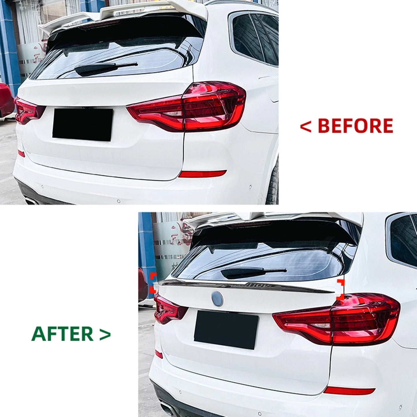 Rear Spoiler Lip for BMW X3 G01 LCI M Sport (2018-2024) 1 x Carbon Look