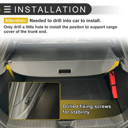 Car Rear Retractable Cargo Cover for BMW X1 E84 2009-2015 Carbon Fiber Black