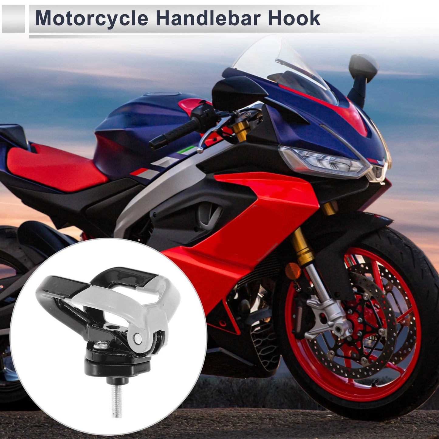Butterfly-type Double Hooks Motorcycle Hanging Hook Black White for Make Model
