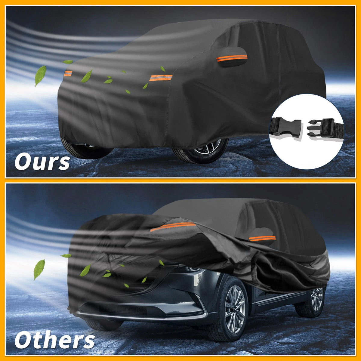 Waterproof Car Cover for Mazda CX-9 Black 190T-PU (2016-2023)