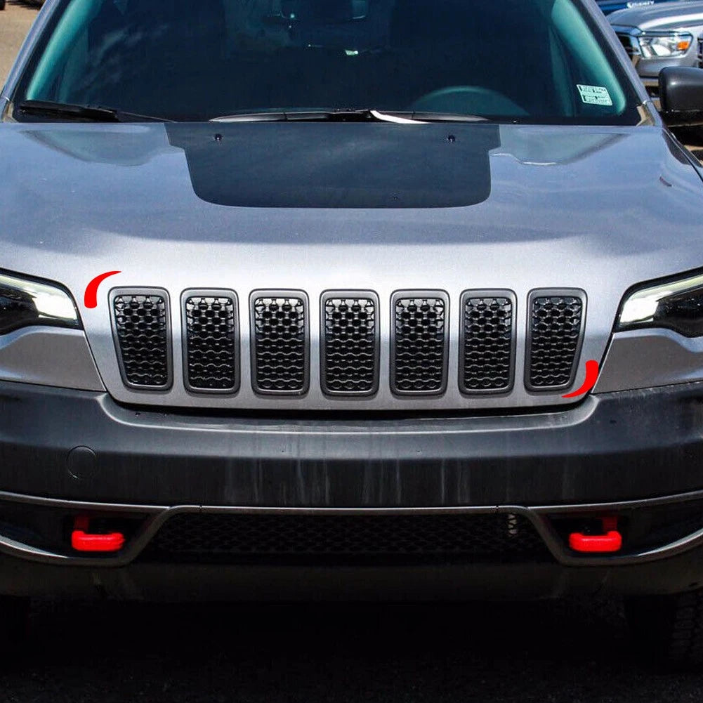 Black Front Grill Mesh Covers for Jeep Cherokee (2019-2022)