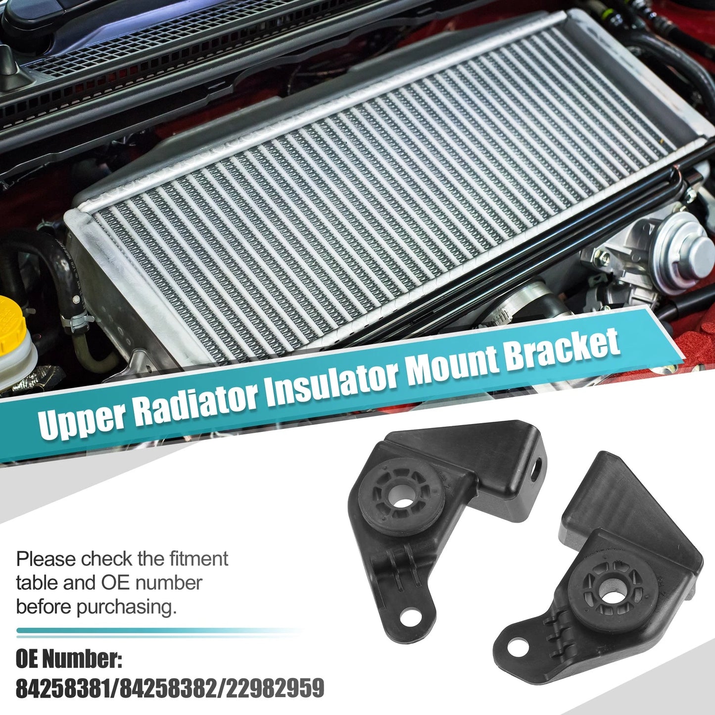 2 x Passenger Side Radiator Upper Bracket for Chevrolet Malibu