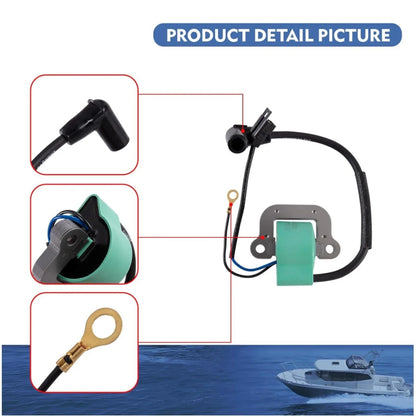 Coil for OMC Johnson Evinrude Outboards 18-5196, 581407, Replaces 502880