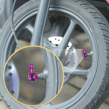 Pair 11.3mm Purple 90 Degree Vacuum Tire Valve Stems Caps for Motorcycle
