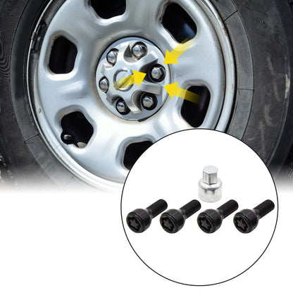 4 x M14 x 1.25 Anti-Theft Lock Lug Nuts with Hex Key for BMW