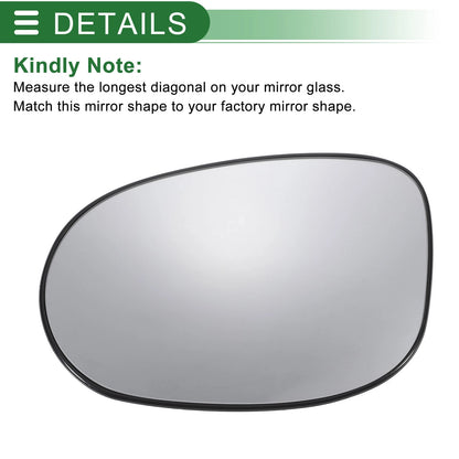 Left Side White Convex Mirror Glass for Ford Ka (2008-2017)