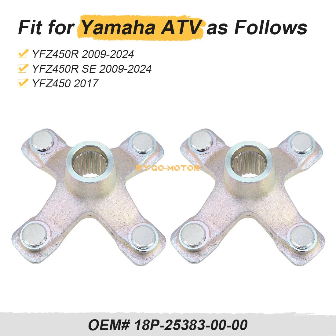 2 x Rear Wheel Hubs for Yamaha YFZ450R (2009–2024)