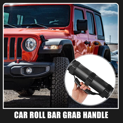 2 x Roll Bar Grab Handles for Jeep Wrangler JL JK (2018-2023) Black Smooth Surface