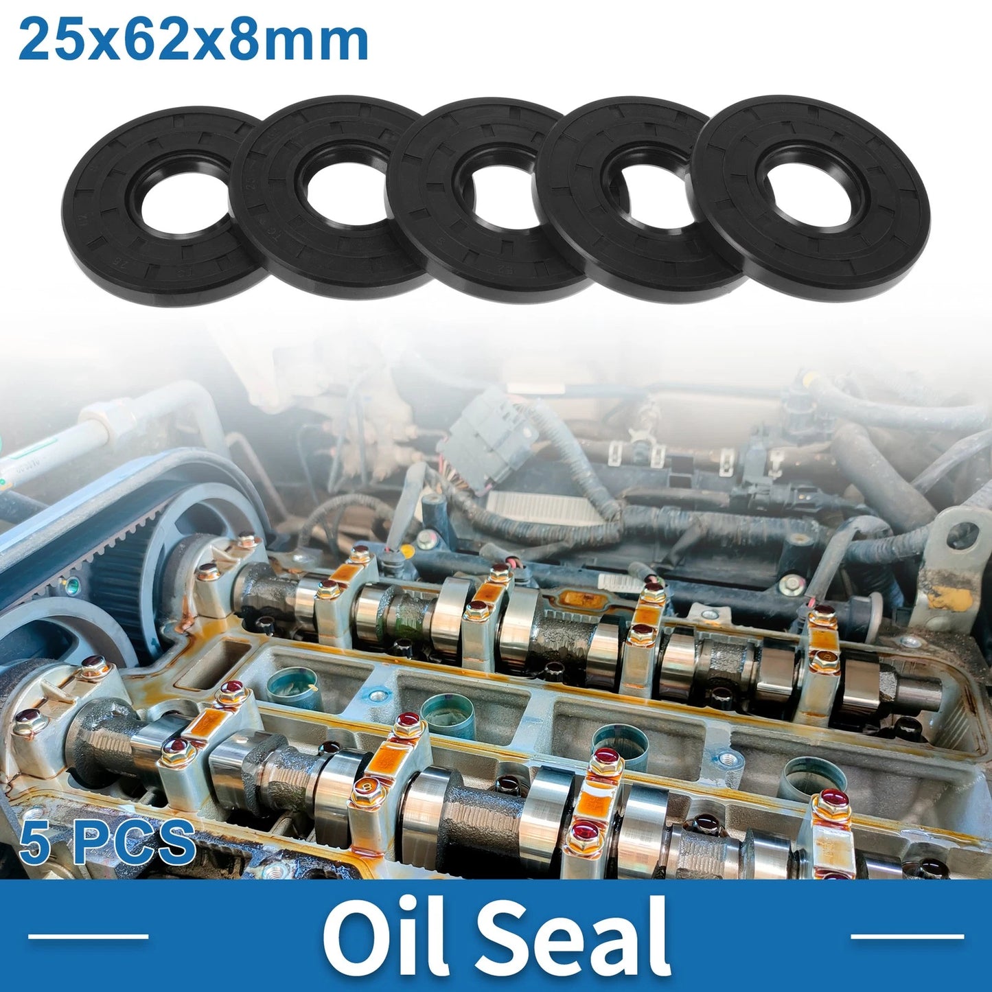 Oil Seal 25x62x8mm 5 Pcs Seal Ring Rotary Shaft Seal for Make Model