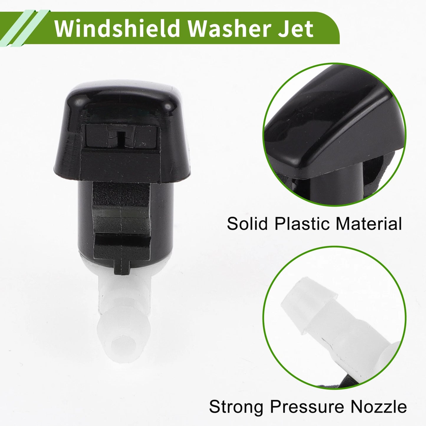 Windshield Washer Nozzle & 2 x Hose Connectors for Ford Edge (2007-2011)