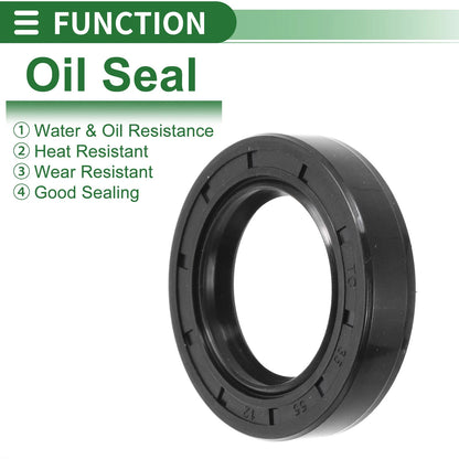 Oil Seal 35x55x12mm Seal Ring Rotary Shaft Seal NBR Rubber Black 5 Pcs