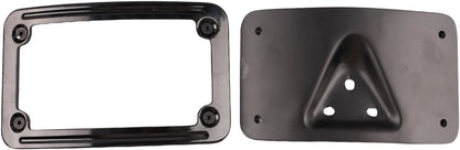 Black Curved Laydown License Plate Mount Bracket for Harley