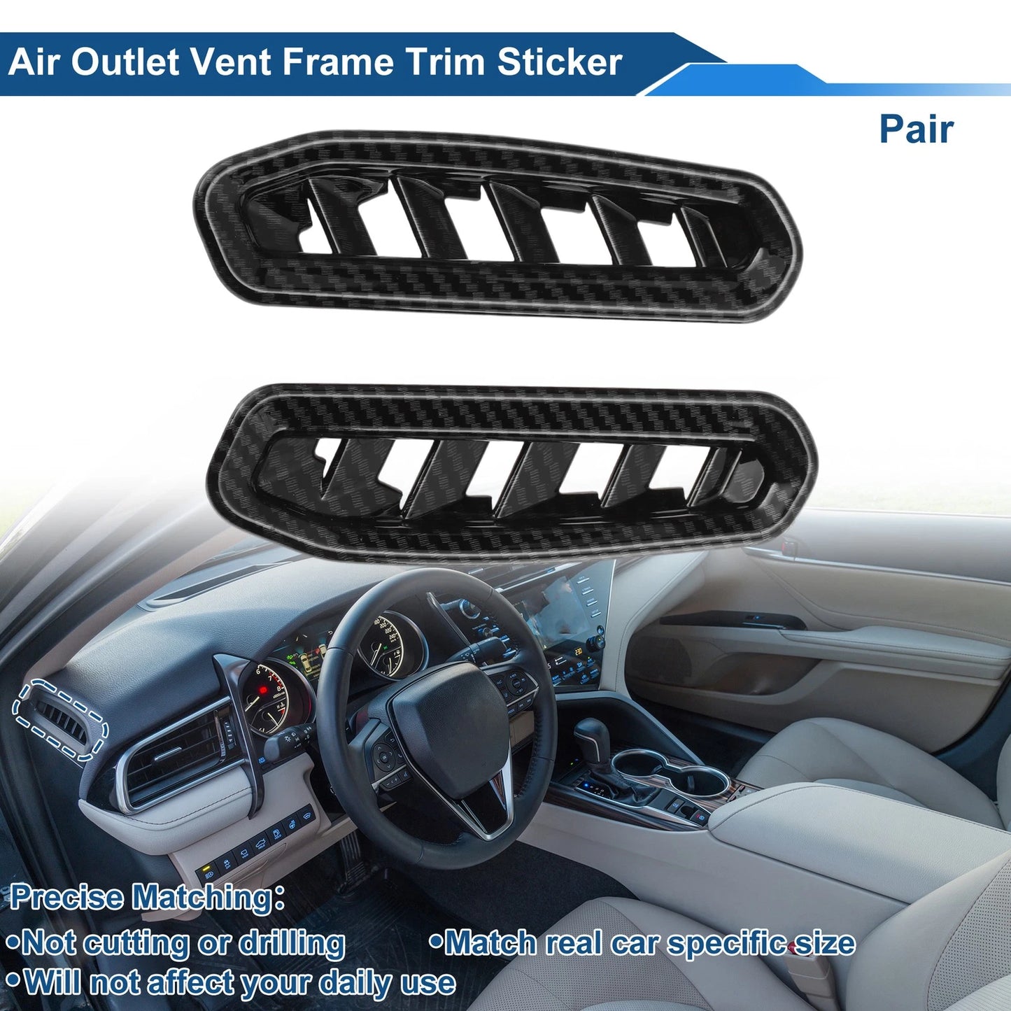 Air Condition Outlet Vent Trim Cover Frame 1 Pair for Toyota Camry