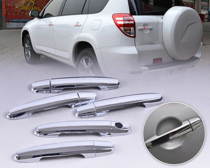 10 x Triple Chrome Door Handle Cover Trim for Toyota RAV4 (2006-2023)
