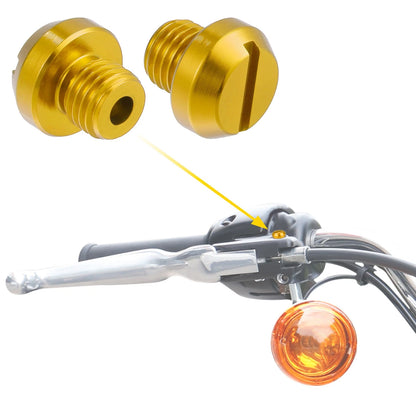 M10 Mirror Hole Screws Mirrors Caps Negative Gold Tone for Universal Motorcycle