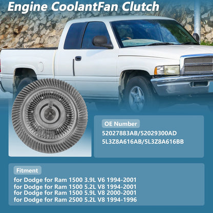 Engine Cooling Fan Clutch for Dodge Ram 1500 3.9L V6 (1994-2001)