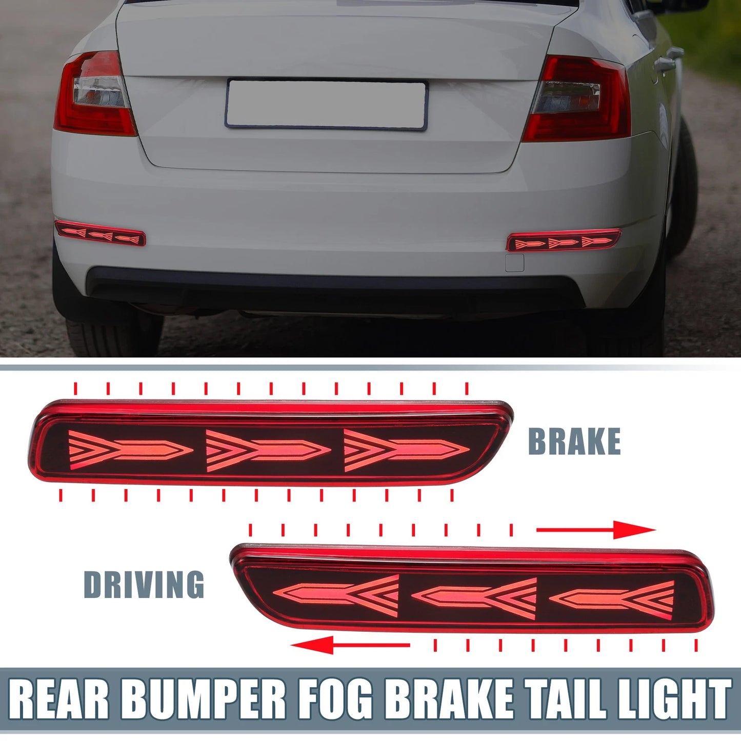 LED Rear Bumper Fog Tail Light Red Lens for Suzuki Ciaz (2015-2022)