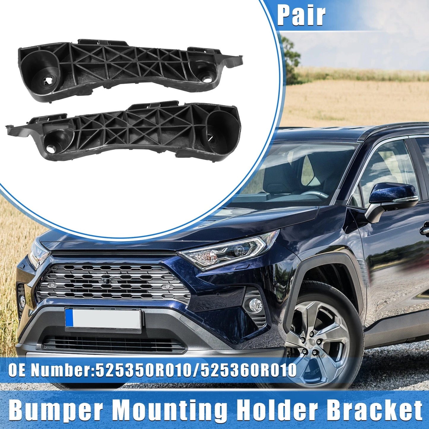 Pair Front LH RH Bumper Mounting Support Bracket for Toyota RAV4 (2006–2012)
