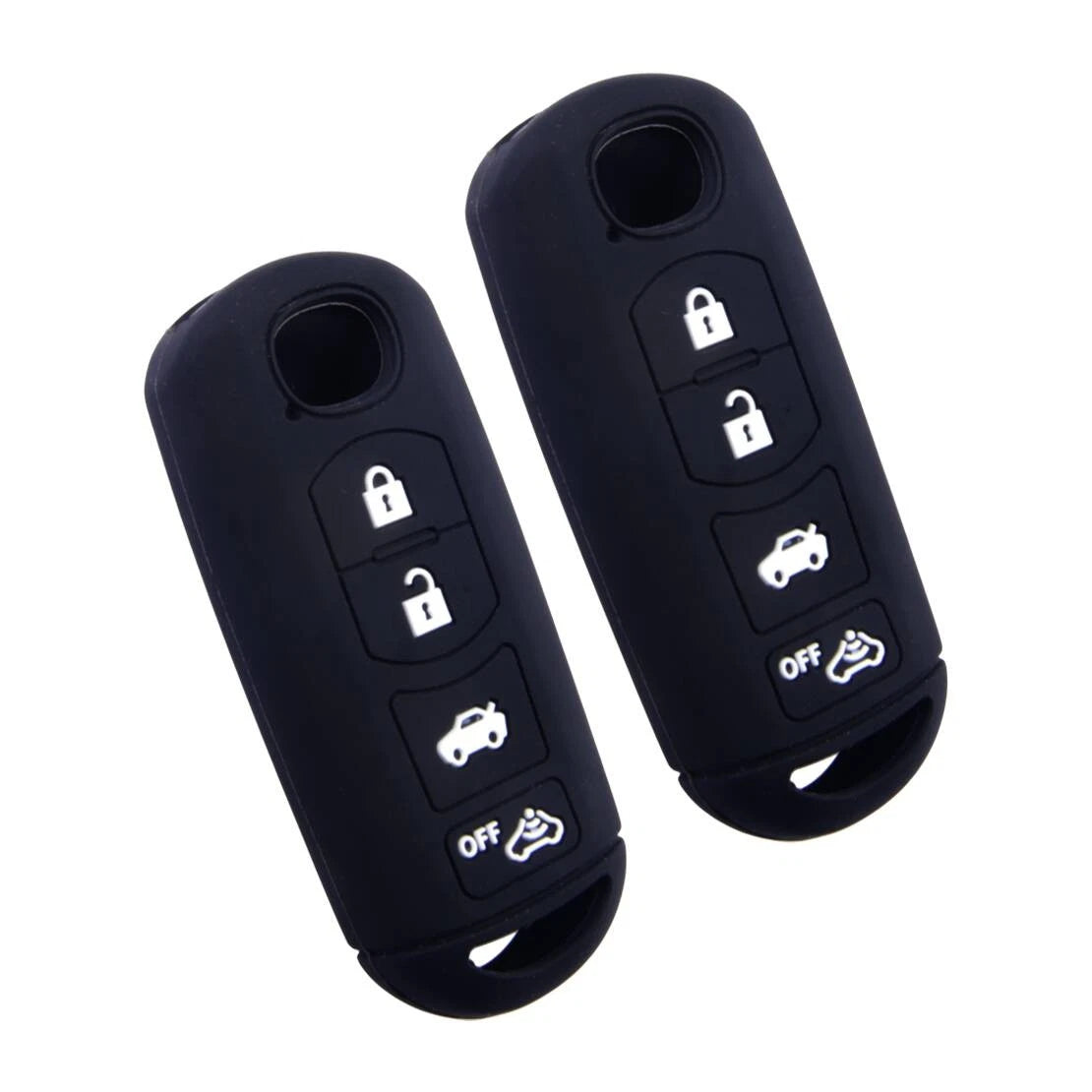 2 x Black Silicone Key Shell Covers for Mazda 3, 5, 6, CX-5, CX-7, CX-9