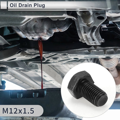 Set 1x M12x1.5 1.06" Engine Oil Drain Plug with Gasket for Car Motorcycle