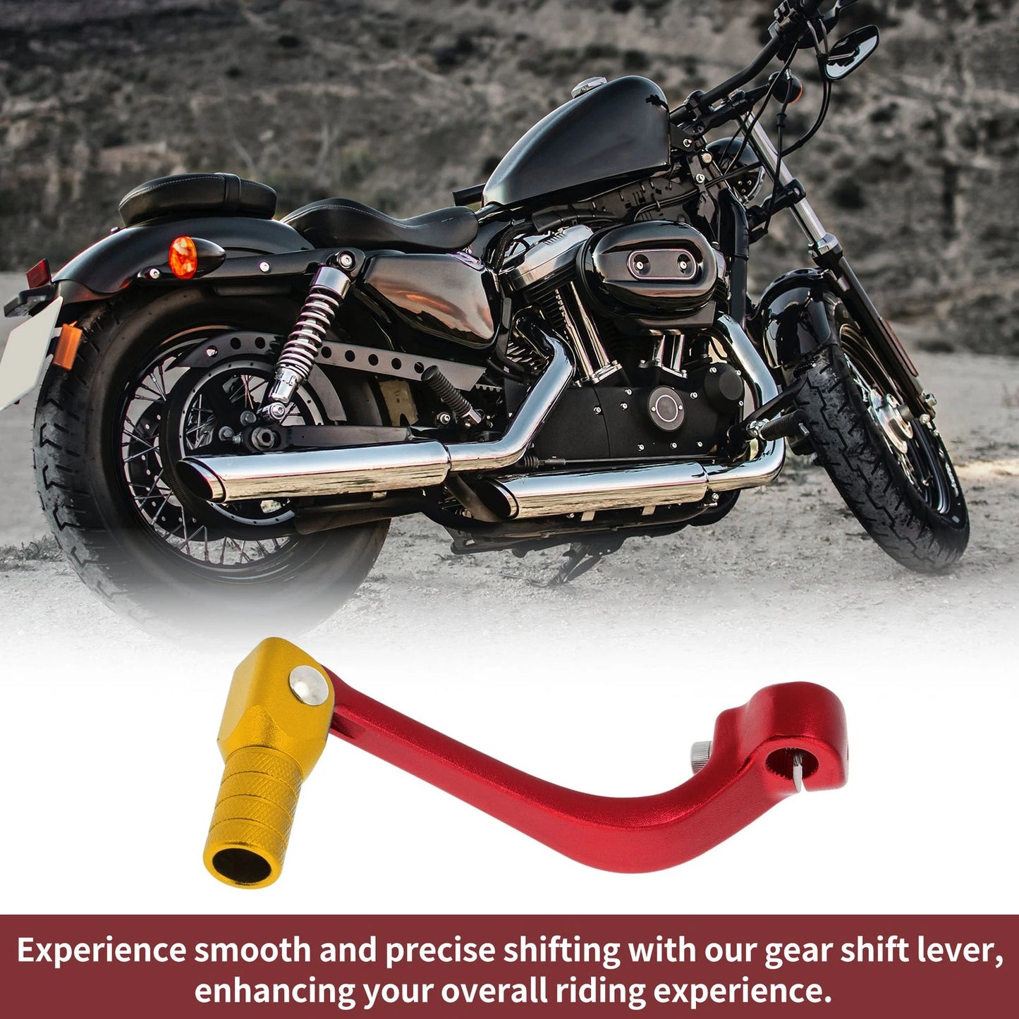 Folding Shifter Lever for Honda CRF110F (2013-2018) - Red & Gold Tone
