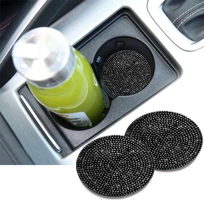 Bling Rhinestone Anti-Slip Cup Holder Pads for Car Interior