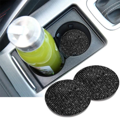 Bling Rhinestone Anti-Slip Cup Holder Pads for Car Interior