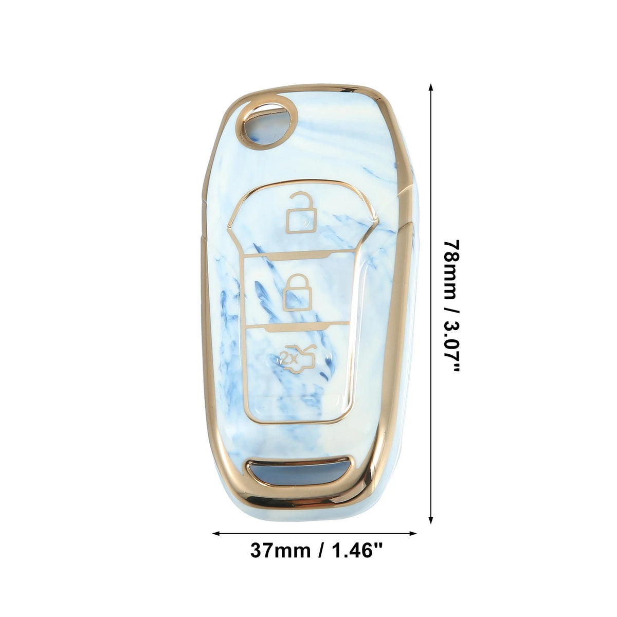 Key Fob Remote Control Cover 3 x Button TPU Shell Blue for Ford F150 (2015-2018)