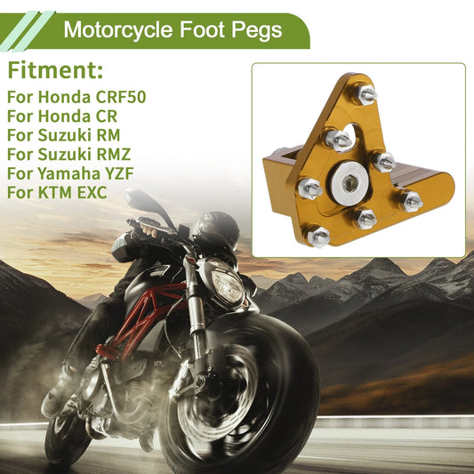 Motorcycle Foot Pegs 1 Pc for Honda CRF50 Gold Tone