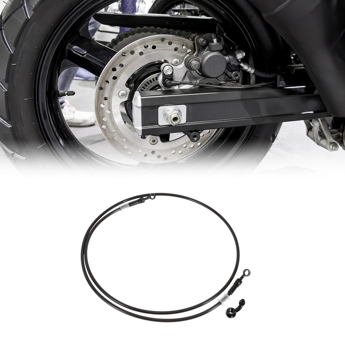 Brake Clutch Oil Hose Line 180cm Nylon Stainless Wire Braid PU for Motorcycle