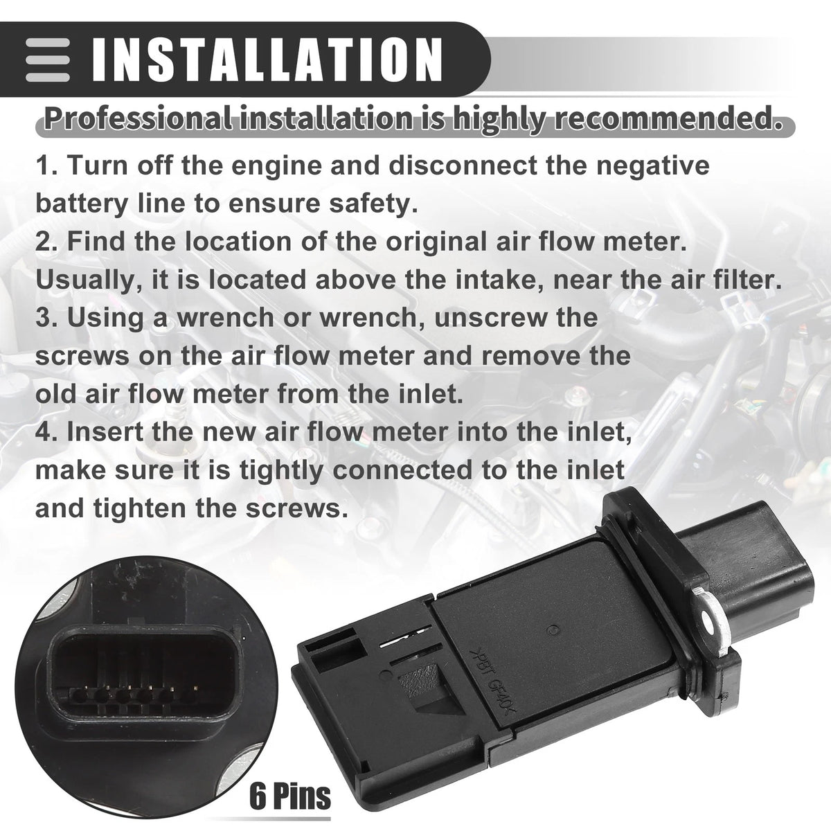 Air Flow Sensor Meter MAF for Ford F-250 Super Duty 5.4L 6.8L (2005-2010)