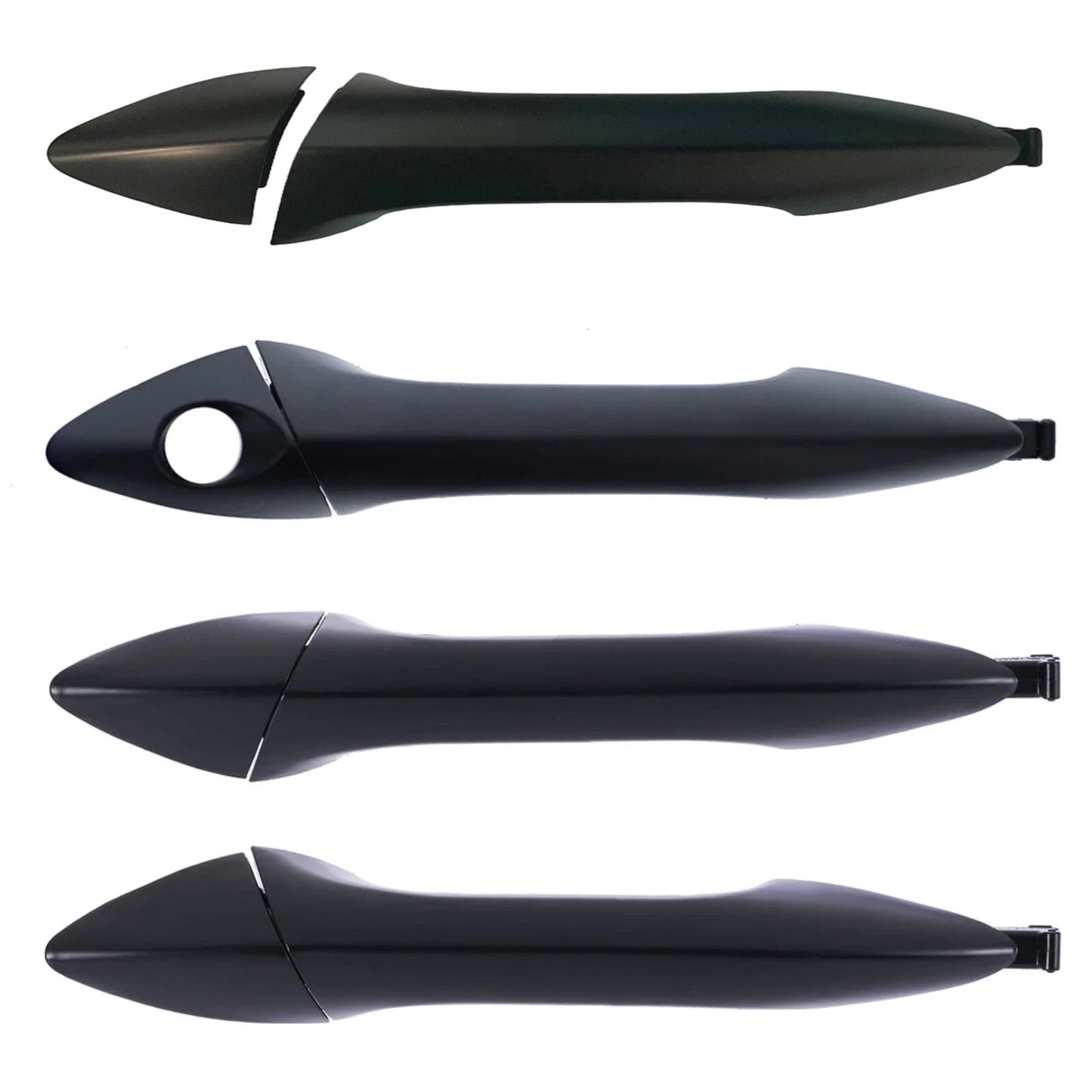 Door Handle Set 4x Front Rear Left+Right Outer Black for Hyundai i30 GD (2012–2017)