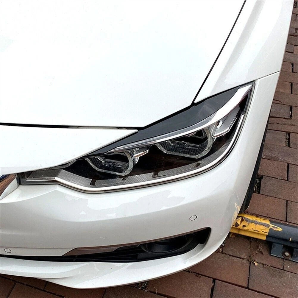 Pair Headlight Cover Black Eyebrow for F30 Saloon (2012–2018)